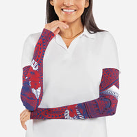 Personalised Faleula Samoa Village Arm Sleeves Falefa Valley Polynesian Tribal Hibiscus Floral