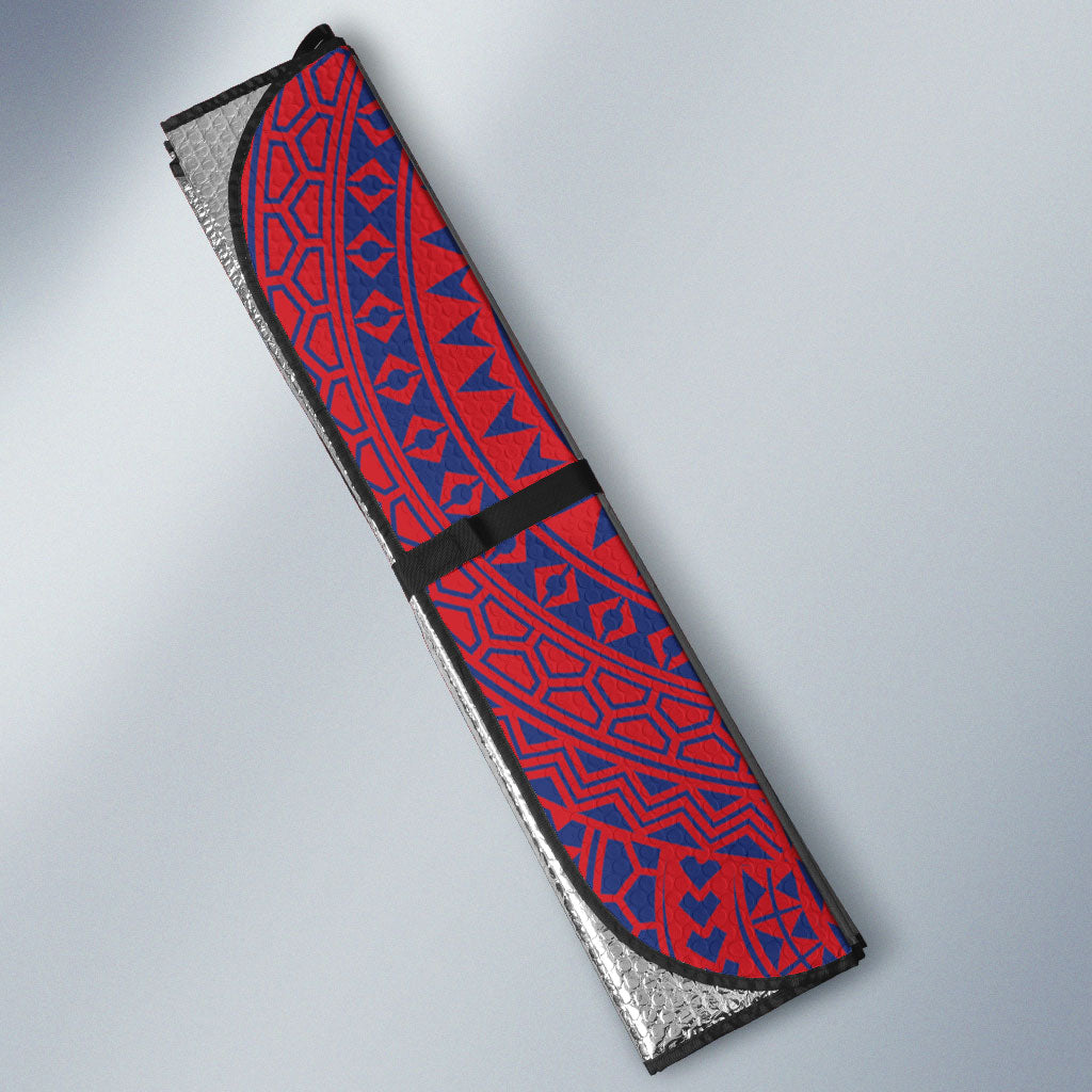 Faleula Samoa Village Auto Sun Shade Falefa Valley Polynesian Tribal Hibiscus Floral