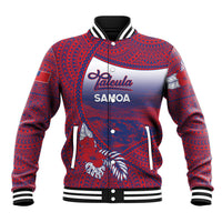 Personalised Faleula Samoa Village Baseball Jacket Falefa Valley Polynesian Tribal Hibiscus Floral