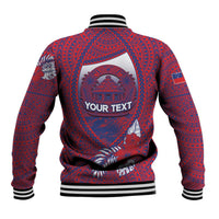Personalised Faleula Samoa Village Baseball Jacket Falefa Valley Polynesian Tribal Hibiscus Floral