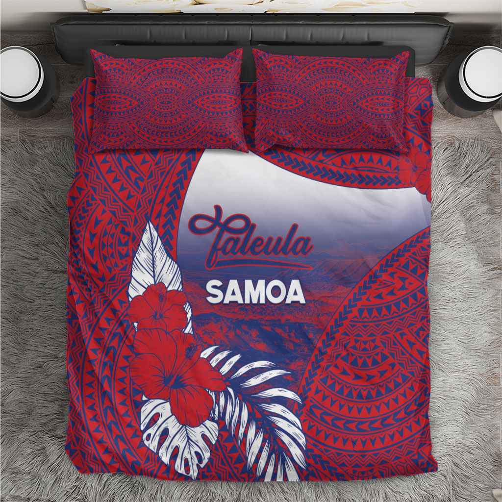 Faleula Samoa Village Bedding Set Falefa Valley Polynesian Tribal Hibiscus Floral