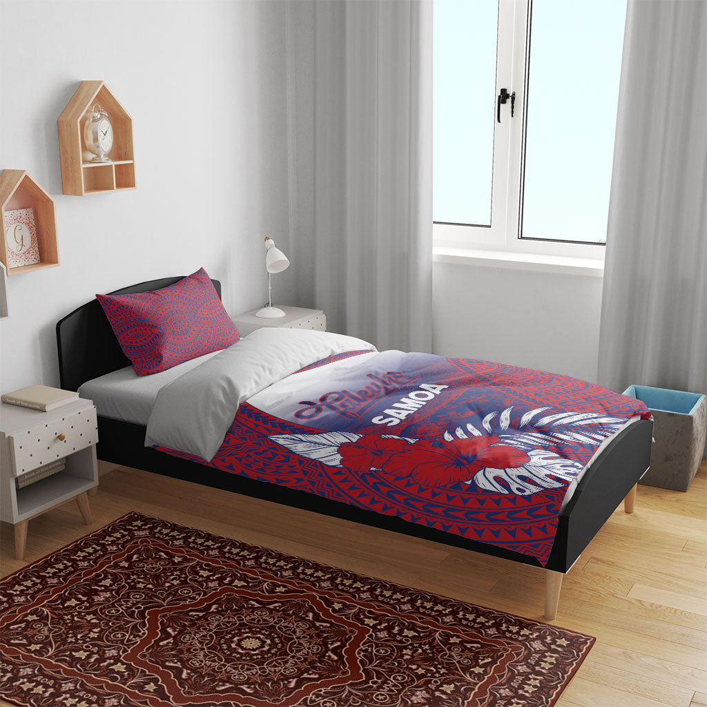 Faleula Samoa Village Bedding Set Falefa Valley Polynesian Tribal Hibiscus Floral