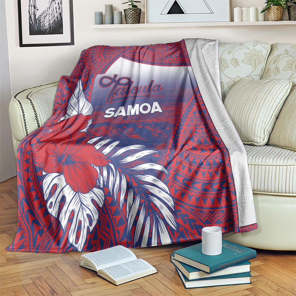 Faleula Samoa Village Blanket Falefa Valley Polynesian Tribal Hibiscus Floral