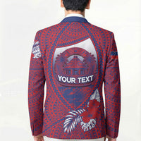 Personalised Faleula Samoa Village Blazer Falefa Valley Polynesian Tribal Hibiscus Floral