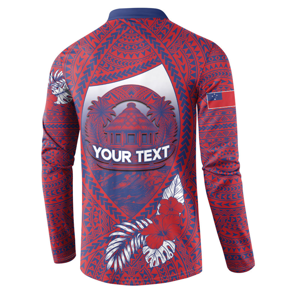 Personalised Faleula Samoa Village Button Sweatshirt Falefa Valley Polynesian Tribal Hibiscus Floral