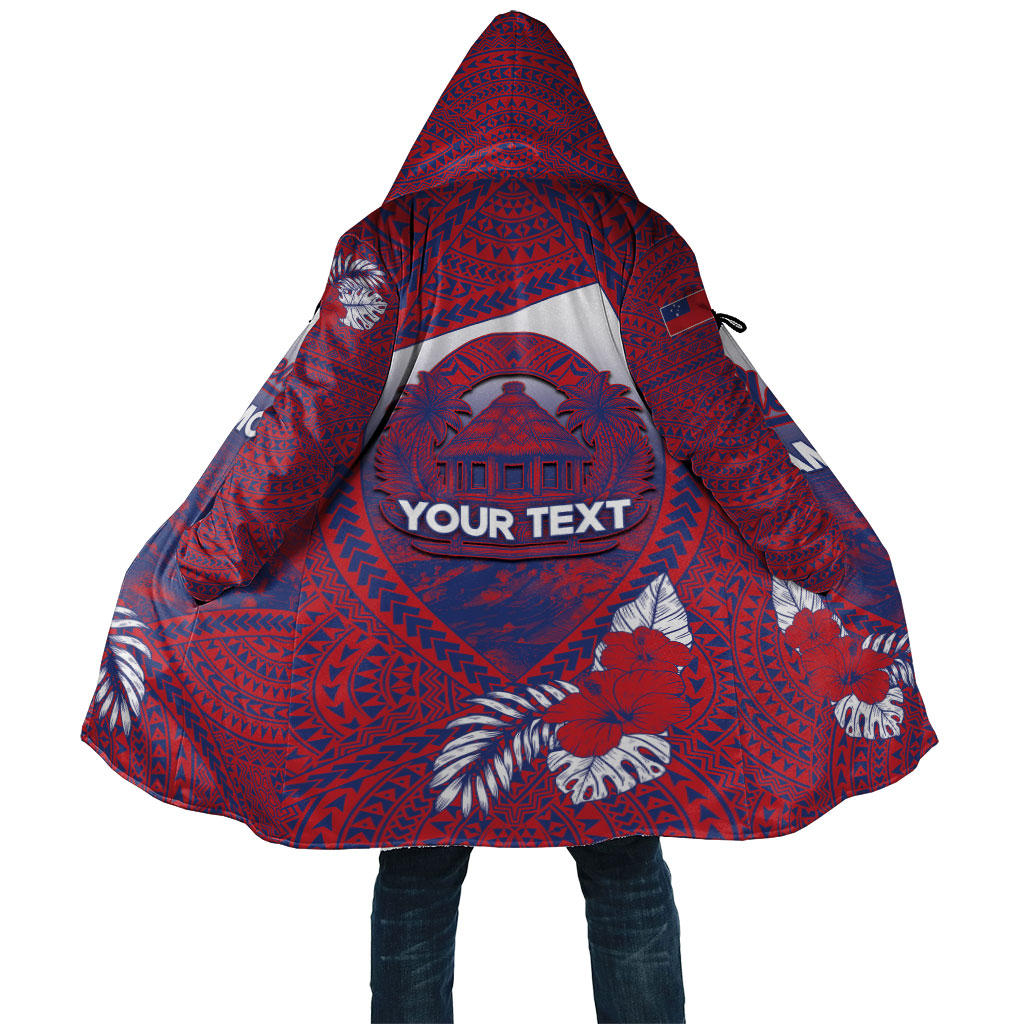 Personalised Faleula Samoa Village Cloak Falefa Valley Polynesian Tribal Hibiscus Floral DT05 Unisex Red - Polynesian Pride