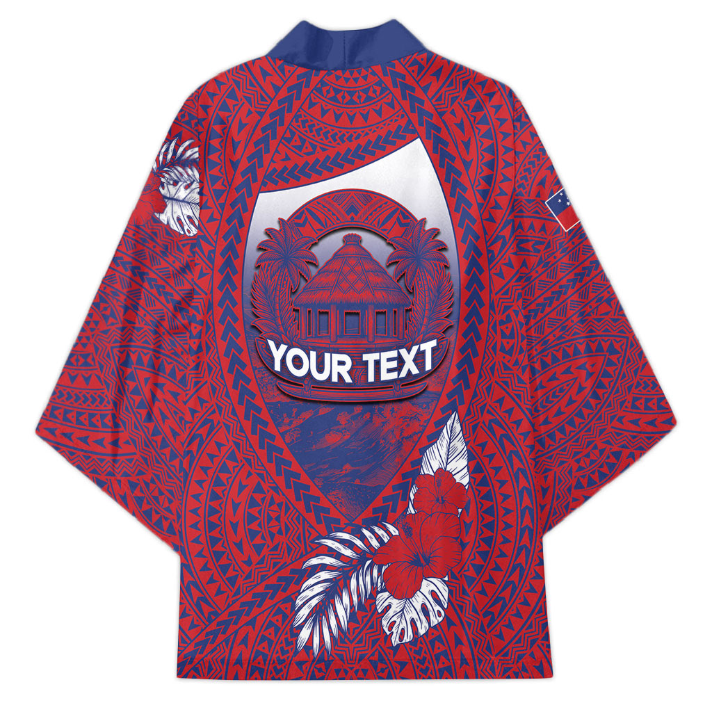 Personalised Faleula Samoa Village Kimono Falefa Valley Polynesian Tribal Hibiscus Floral