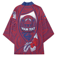 Personalised Faleula Samoa Village Kimono Falefa Valley Polynesian Tribal Hibiscus Floral