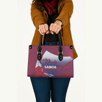 Faleula Samoa Village Leather Bag Falefa Valley Polynesian Tribal Hibiscus Floral
