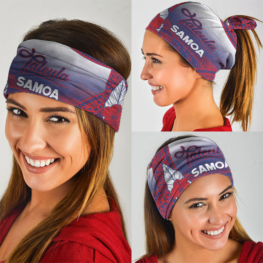 Faleula Samoa Village Neck Gaiter Falefa Valley Polynesian Tribal Hibiscus Floral