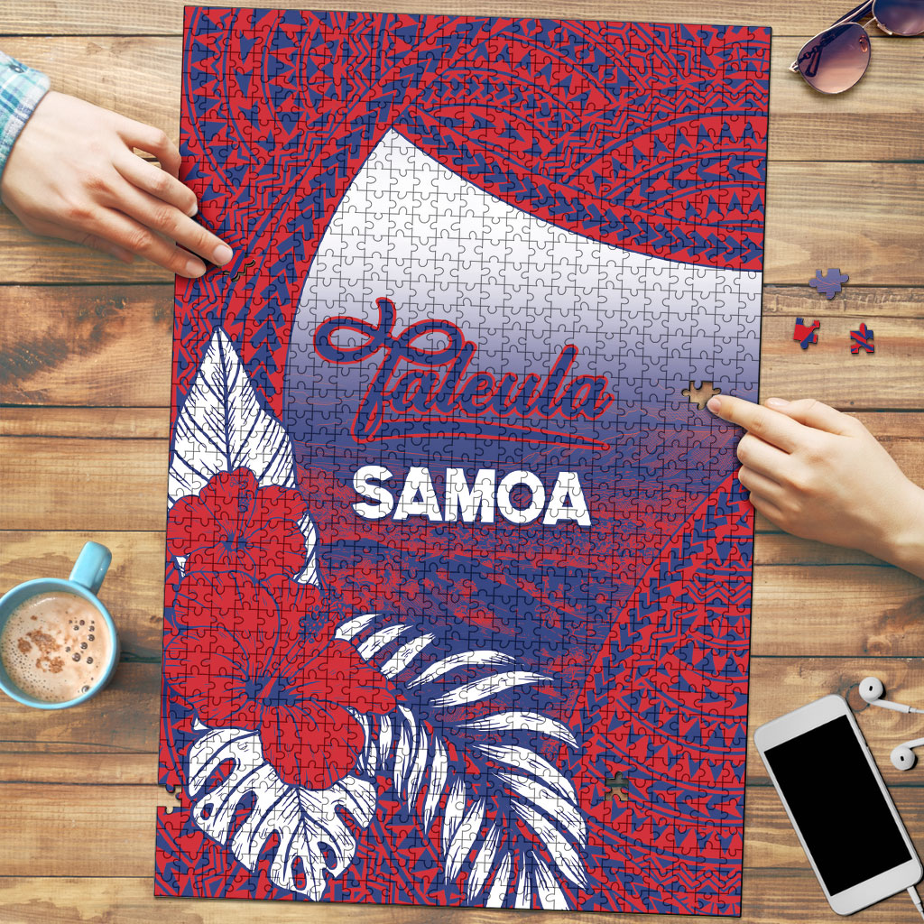 Faleula Samoa Village Puzzle Falefa Valley Polynesian Tribal Hibiscus Floral