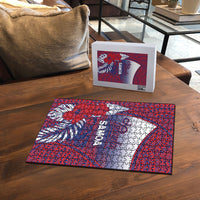Faleula Samoa Village Puzzle Falefa Valley Polynesian Tribal Hibiscus Floral