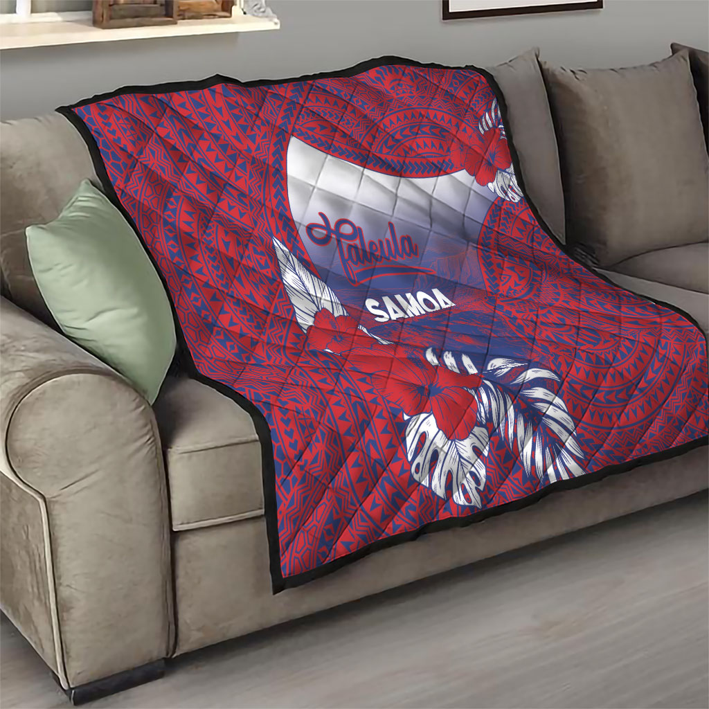 Faleula Samoa Village Quilt Falefa Valley Polynesian Tribal Hibiscus Floral