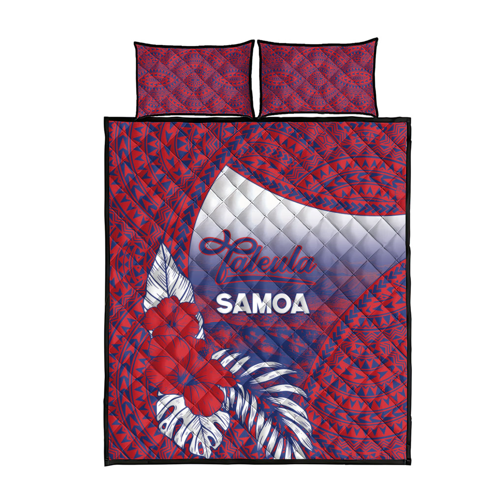 Faleula Samoa Village Quilt Bed Set Falefa Valley Polynesian Tribal Hibiscus Floral