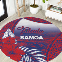 Faleula Samoa Village Round Carpet Falefa Valley Polynesian Tribal Hibiscus Floral