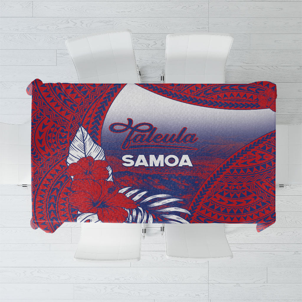 Faleula Samoa Village Tablecloth Falefa Valley Polynesian Tribal Hibiscus Floral
