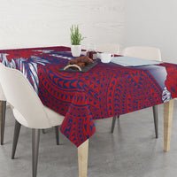 Faleula Samoa Village Tablecloth Falefa Valley Polynesian Tribal Hibiscus Floral