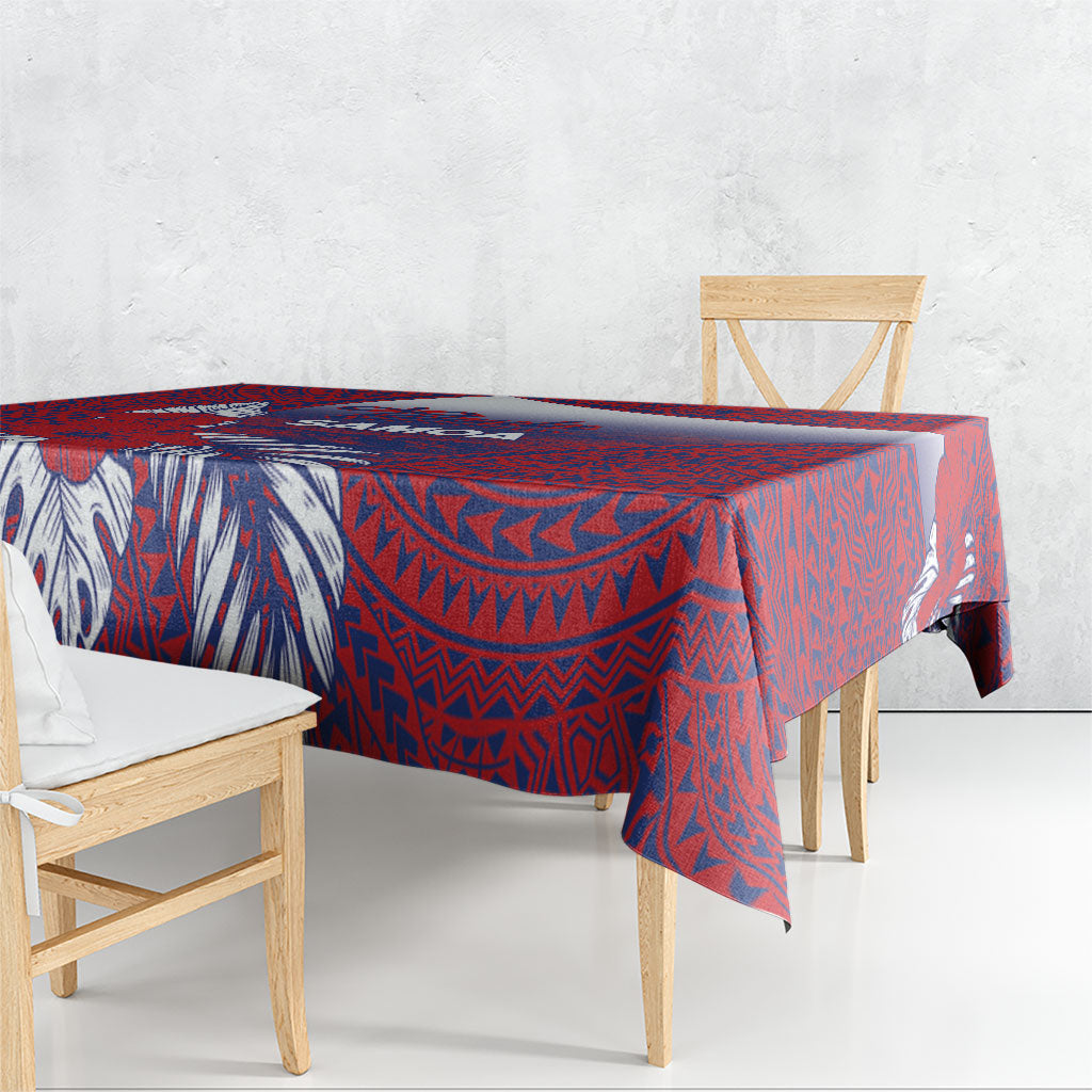 Faleula Samoa Village Tablecloth Falefa Valley Polynesian Tribal Hibiscus Floral