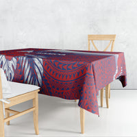 Faleula Samoa Village Tablecloth Falefa Valley Polynesian Tribal Hibiscus Floral