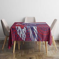 Faleula Samoa Village Tablecloth Falefa Valley Polynesian Tribal Hibiscus Floral
