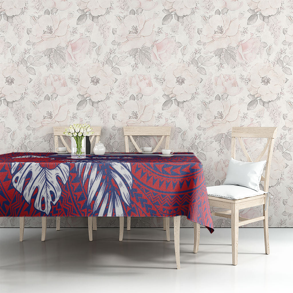 Faleula Samoa Village Tablecloth Falefa Valley Polynesian Tribal Hibiscus Floral
