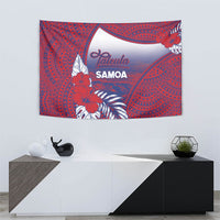 Faleula Samoa Village Tapestry Falefa Valley Polynesian Tribal Hibiscus Floral