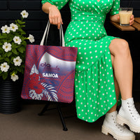 Faleula Samoa Village Tote Bag Falefa Valley Polynesian Tribal Hibiscus Floral