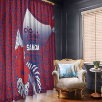 Faleula Samoa Village Window Curtain Falefa Valley Polynesian Tribal Hibiscus Floral