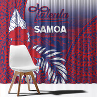 Faleula Samoa Village Window Curtain Falefa Valley Polynesian Tribal Hibiscus Floral