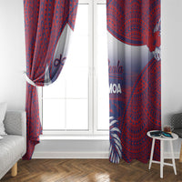 Faleula Samoa Village Window Curtain Falefa Valley Polynesian Tribal Hibiscus Floral