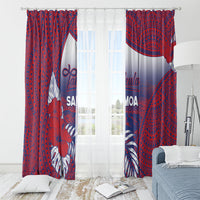 Faleula Samoa Village Window Curtain Falefa Valley Polynesian Tribal Hibiscus Floral