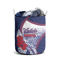 Vailele Samoa Village Laundry Basket Map Polynesian Tribal Hibiscus Floral