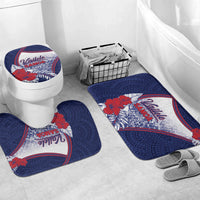 Vailele Samoa Village Bathroom Set Map Polynesian Tribal Hibiscus Floral