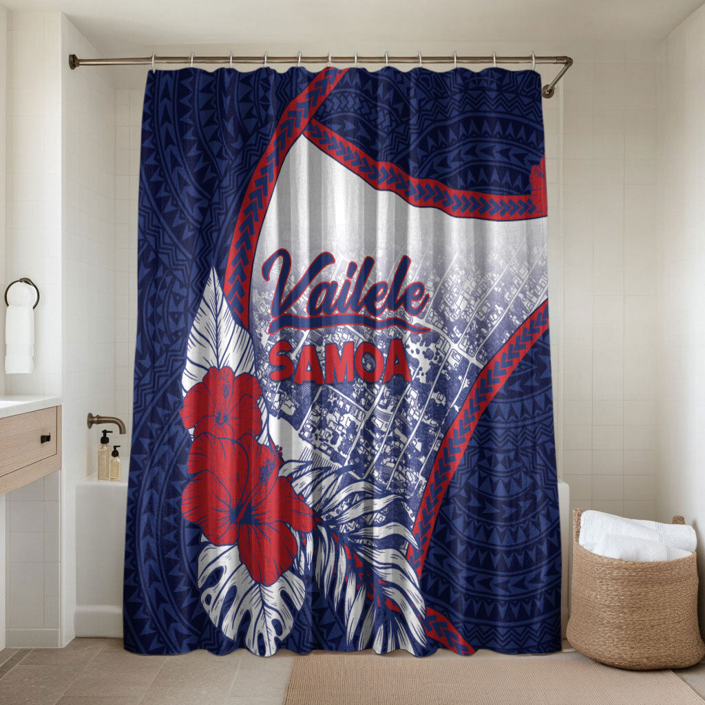 Vailele Samoa Village Bathroom Set Map Polynesian Tribal Hibiscus Floral