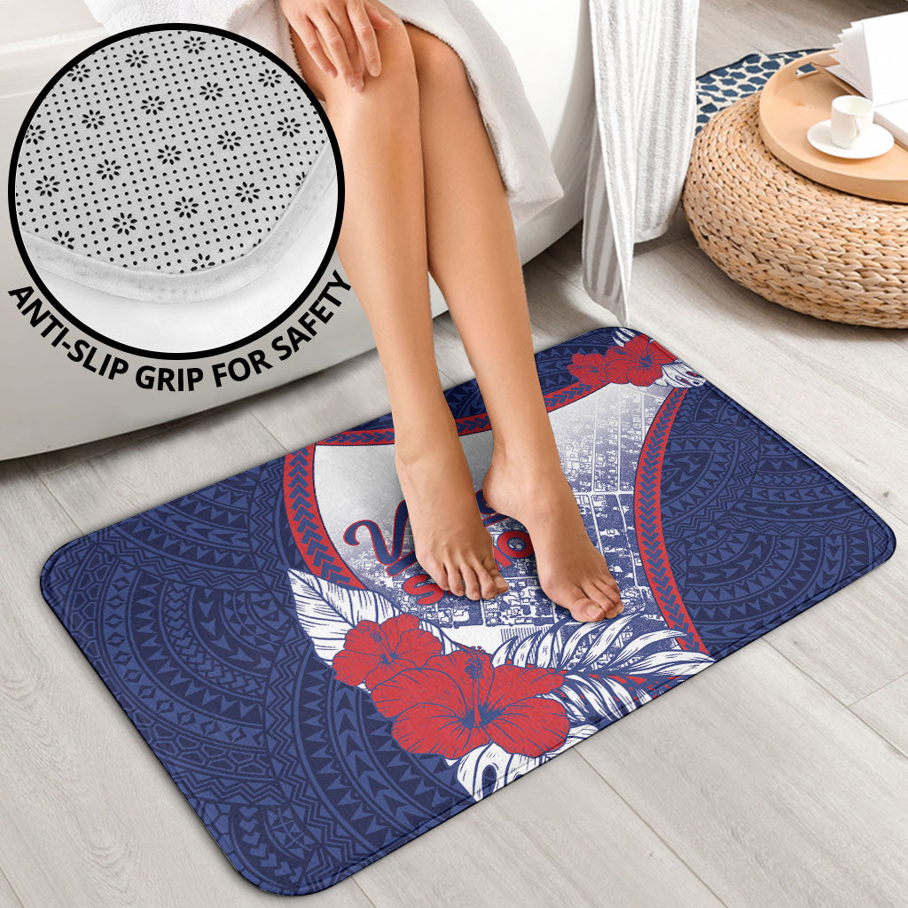 Vailele Samoa Village Bathroom Set Map Polynesian Tribal Hibiscus Floral
