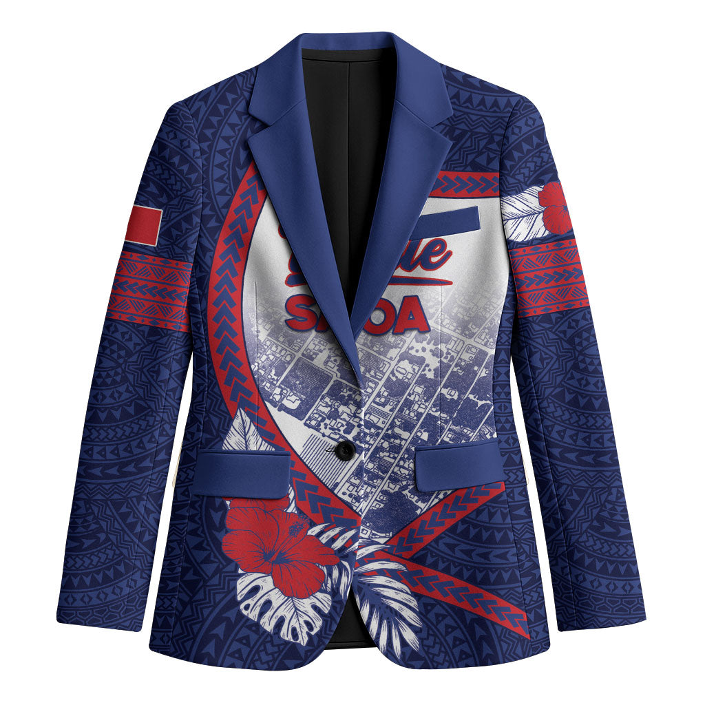 Personalised Vailele Samoa Village Blazer Map Polynesian Tribal Hibiscus Floral