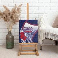 Vailele Samoa Village Canvas Wall Art Map Polynesian Tribal Hibiscus Floral