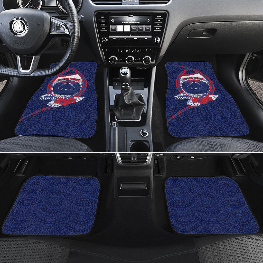 Personalised Vailele Samoa Village Car Mats Map Polynesian Tribal Hibiscus Floral