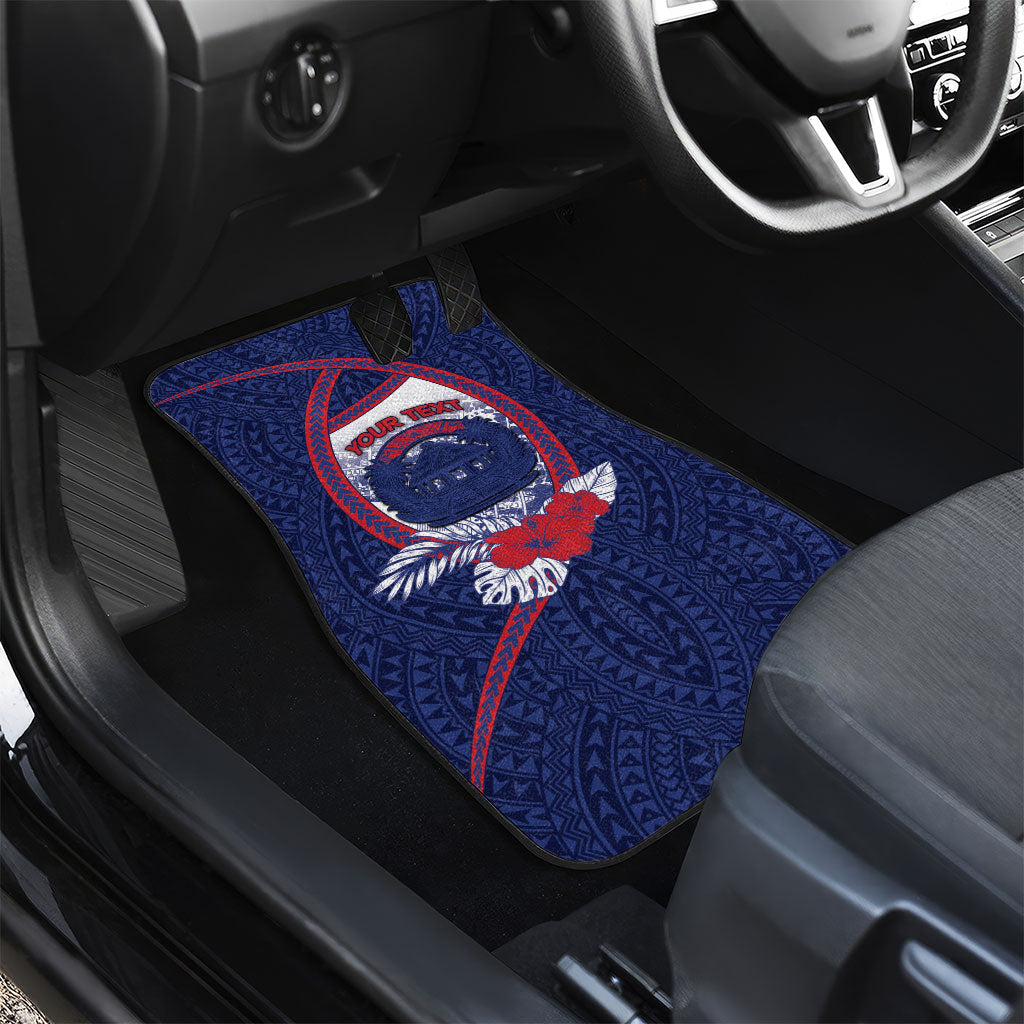 Personalised Vailele Samoa Village Car Mats Map Polynesian Tribal Hibiscus Floral