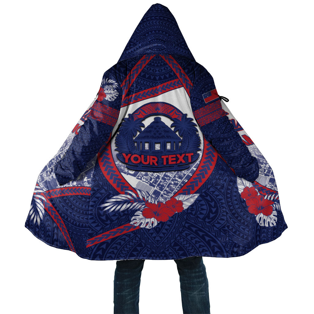 Personalised Vailele Samoa Village Cloak Map Polynesian Tribal Hibiscus Floral