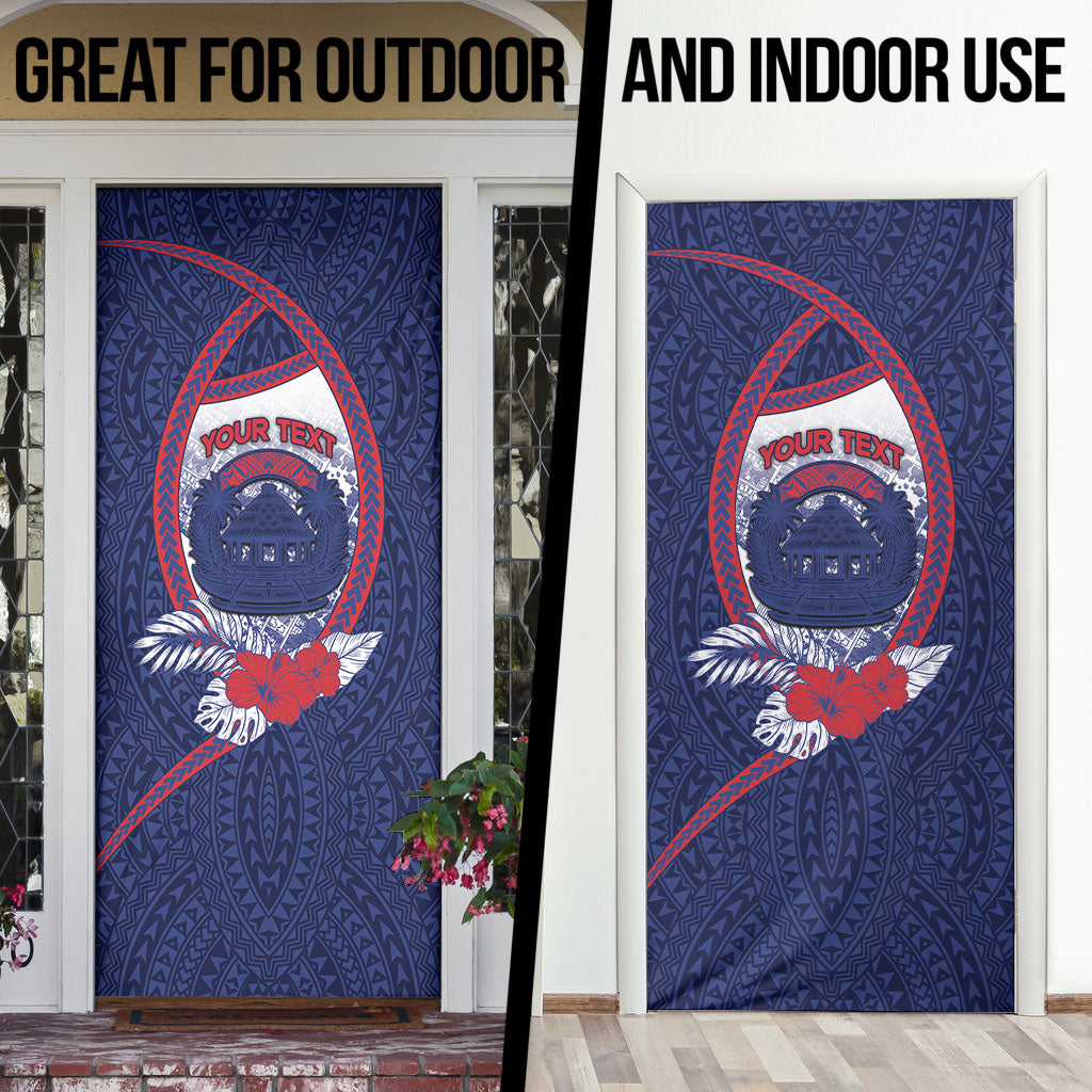 Personalised Vailele Samoa Village Door Cover Map Polynesian Tribal Hibiscus Floral