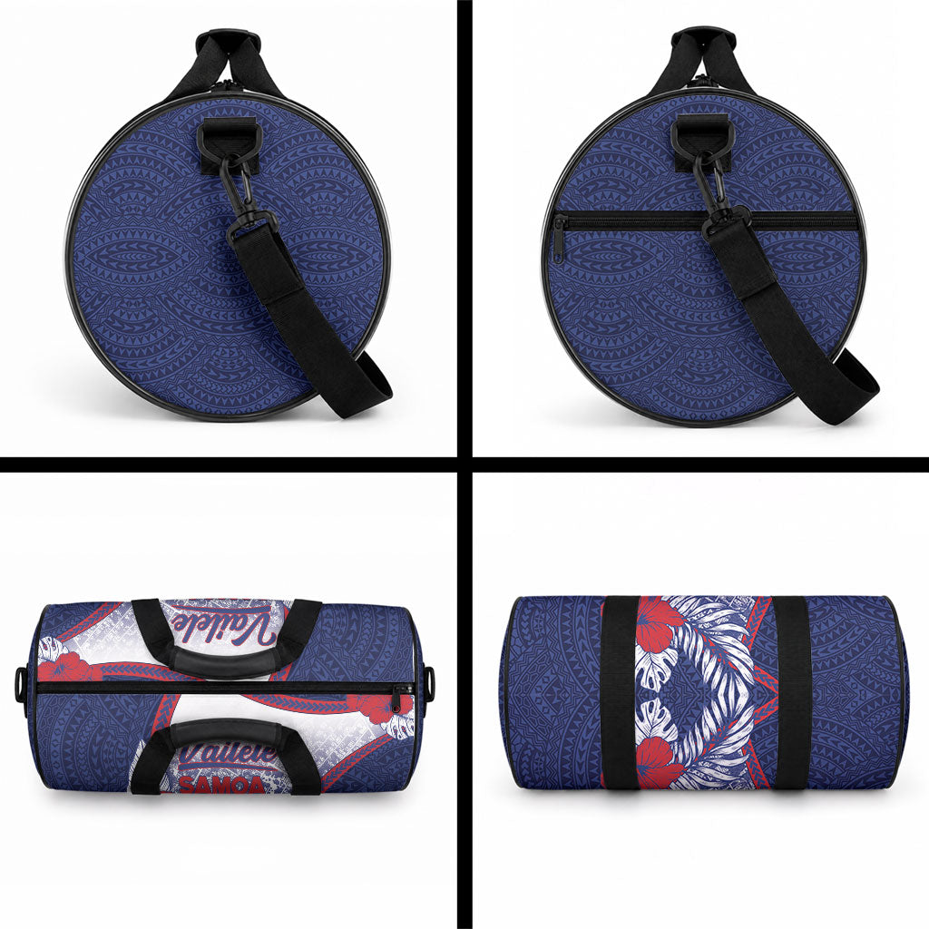 Vailele Samoa Village Duffle Bag Map Polynesian Tribal Hibiscus Floral