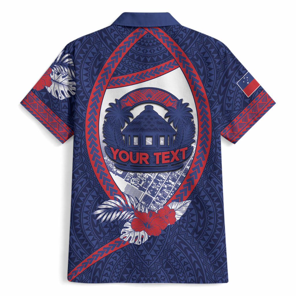 Personalised Vailele Samoa Village Hawaiian Shirt Map Polynesian Tribal Hibiscus Floral