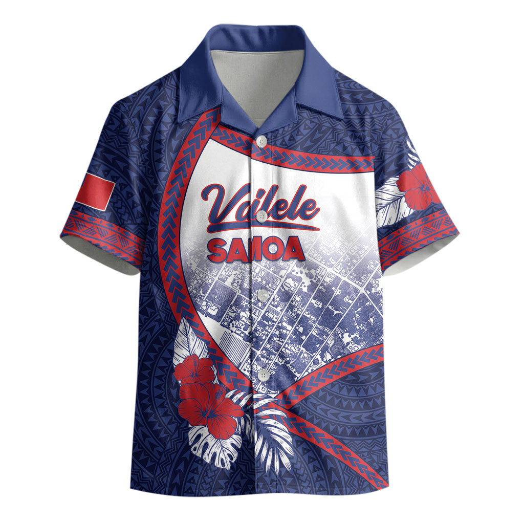Personalised Vailele Samoa Village Kid Hawaiian Shirt Map Polynesian Tribal Hibiscus Floral