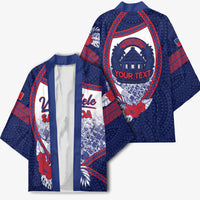 Personalised Vailele Samoa Village Kimono Map Polynesian Tribal Hibiscus Floral