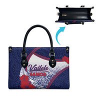 Vailele Samoa Village Leather Bag Map Polynesian Tribal Hibiscus Floral