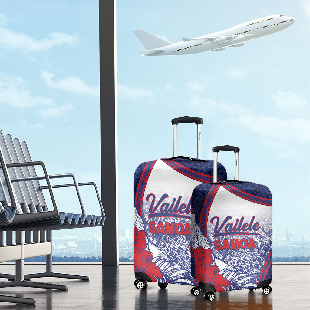 Vailele Samoa Village Luggage Cover Map Polynesian Tribal Hibiscus Floral