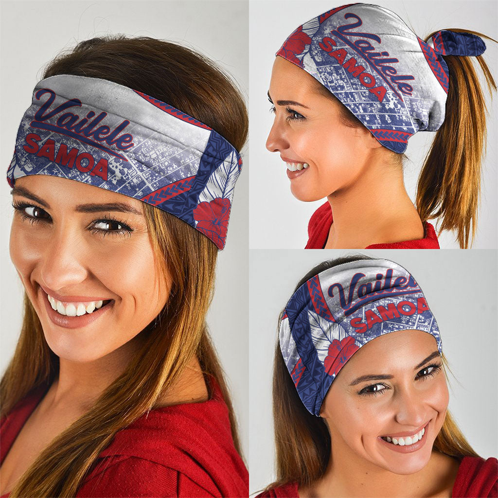 Vailele Samoa Village Neck Gaiter Map Polynesian Tribal Hibiscus Floral