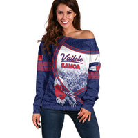 Personalised Vailele Samoa Village Off Shoulder Sweater Map Polynesian Tribal Hibiscus Floral