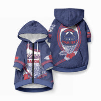 Personalised Vailele Samoa Village Pet Hoodie Map Polynesian Tribal Hibiscus Floral